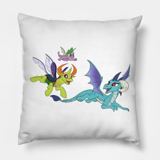 Ember & Thorax Flying (w/ Spike) Pillow