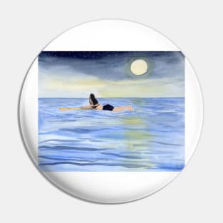 Moonlight Surfing Pin