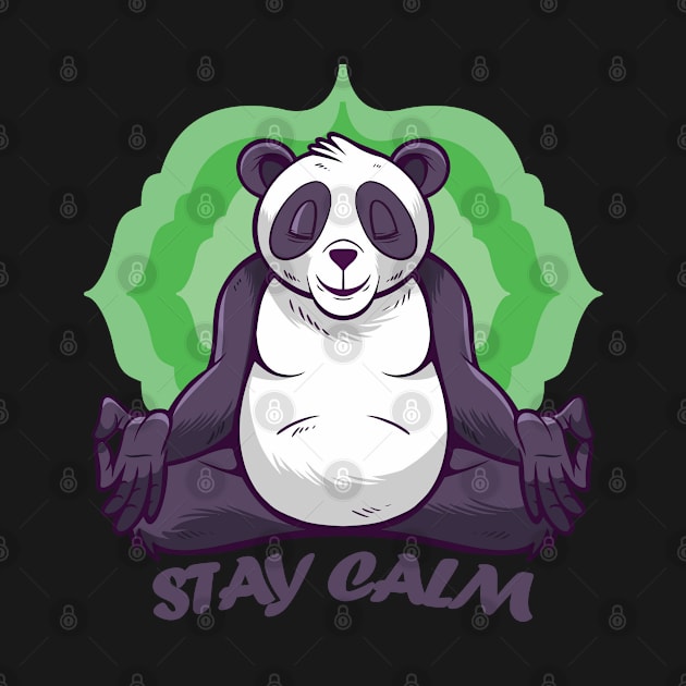 Funny panda meditation cute graphic, Lovely yoga fitness workout gym training cartoon, Men Women by Luxera Wear