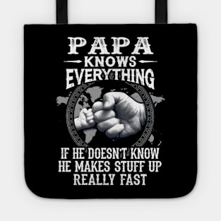 Papa Knows Everything If He Doesn't Know Father's Day Tote