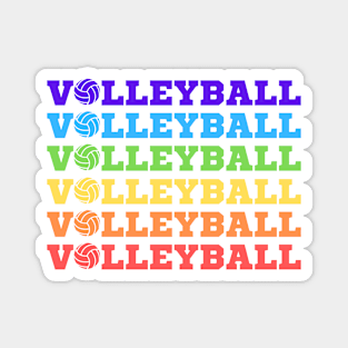 Rainbow Volleyball Text Magnet