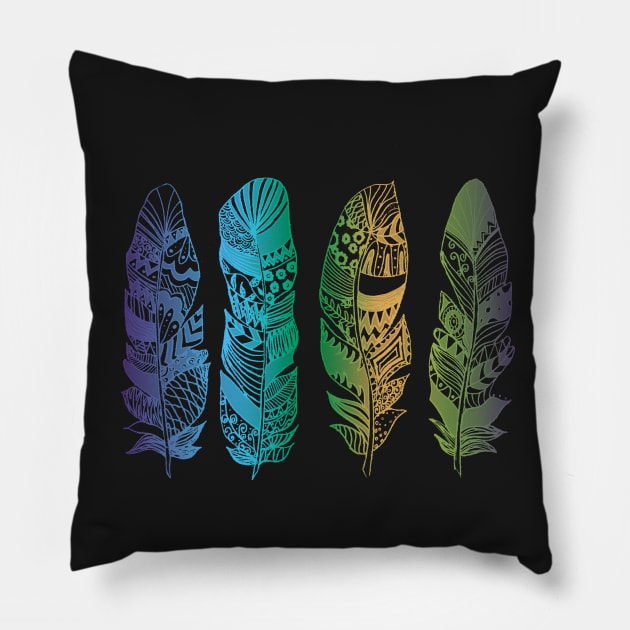 Never too many Feathers Pillow by lannie