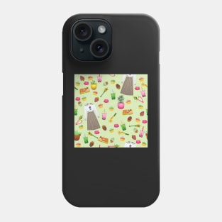 Makoto Kino Tiled Pattern (Green) Phone Case