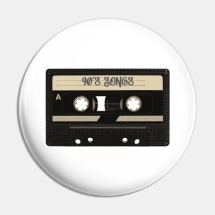 Cassette Tape 90's songs Pin