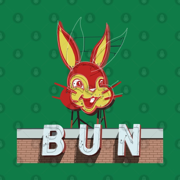 Bun sign, with neon, no background by Zippy's House of Mystery