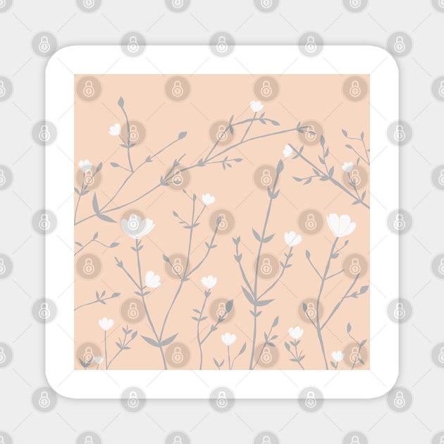 Branches Pattern Vertical in Peach Magnet by artvoria