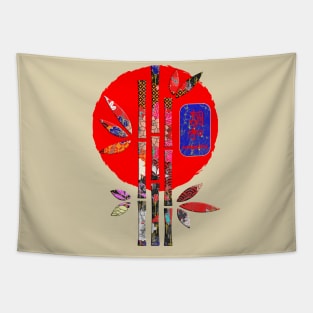 Japanese Harmony Kanji Word Symbol Bamboo Enso Circle 227 Tapestry