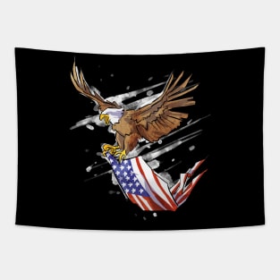 Eagle and US Flag Graphic Tapestry