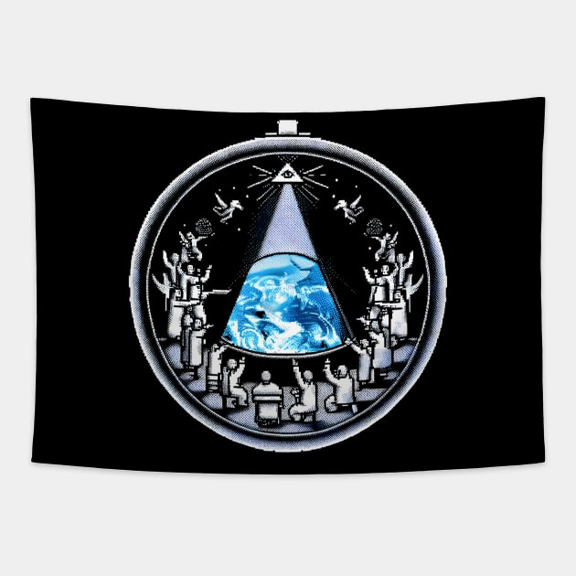 pixelated conspiracy Tapestry by vaporgraphic