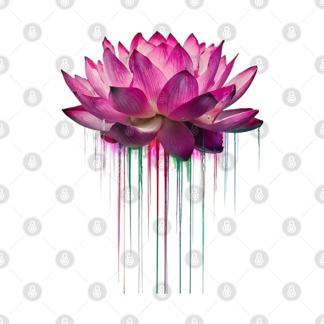 Colour Dripping Lotus Flower by Spaceboyishere