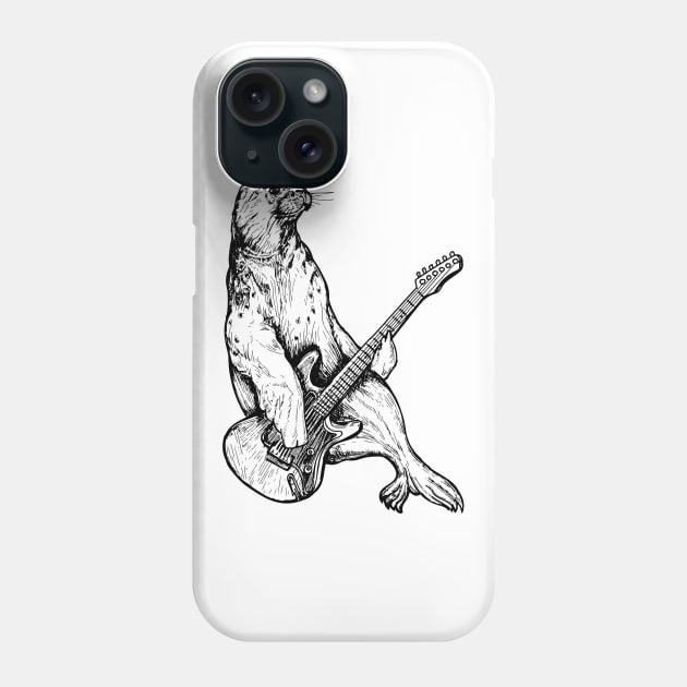 SEEMBO Sea Lion Playing Guitar Guitarist Musician Music Band Phone Case by SEEMBO