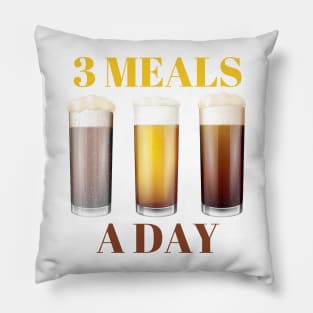 3 Meals A Day Pillow