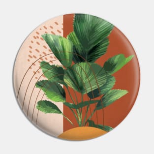 Mid Century Modern, Abstract Palm  Illustration Pin