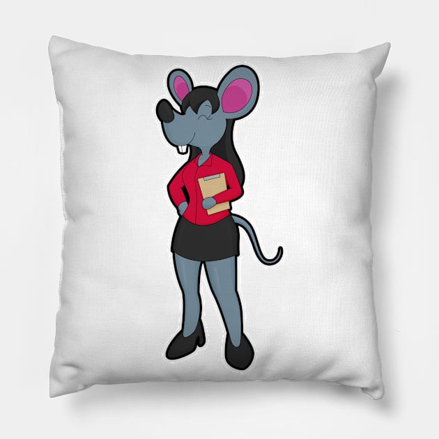 Mouse as Secretary with Notepad Pillow by Markus Schnabel