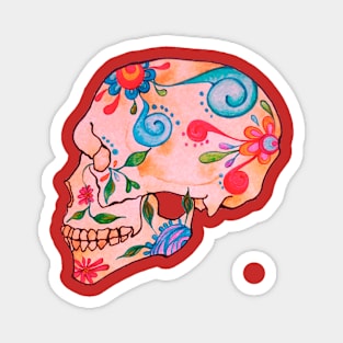 Floral Skull Magnet