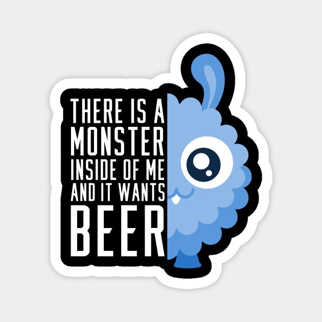 Beer Monster - Cute and Fluffy Magnet by ArticaDesign