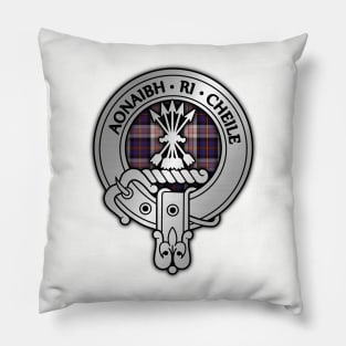 Clan Cameron Crest & Errecht Dress Tartan Pillow