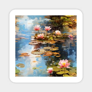 Monet Style Water Lilies 2 Magnet