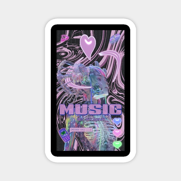 music Y2k hologram Magnet by Ethereal Graphics