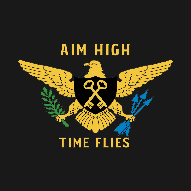 Aim High Time Flies Uplifting Motivational Slogan Saying Quote by ballhard