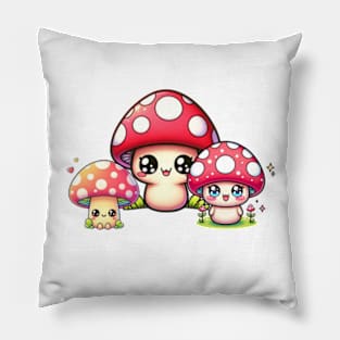 Kawaii Cat Mushroom Pillow