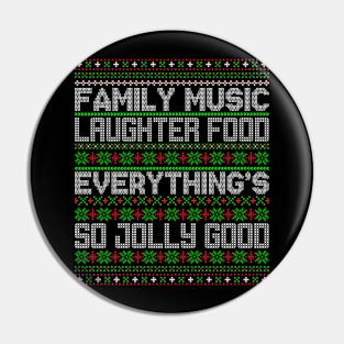 Family Music. Ugly Christmas Sweater Pin