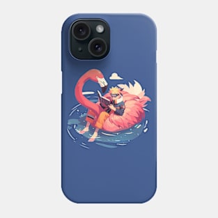 flamingo floating Phone Case