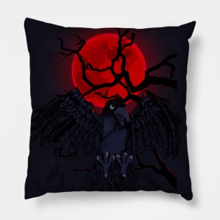 Blood Moon Crow Pillow