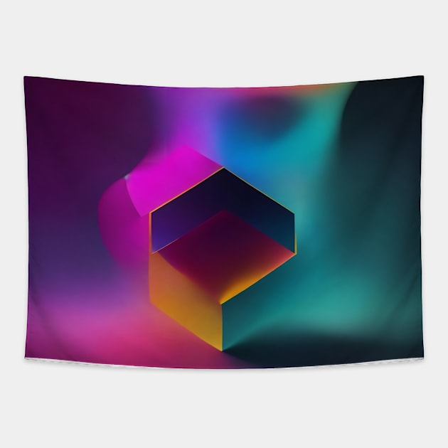 ABSTRACT HEXAGON MULTICOLORED SMOKE DESIGN, IPHONE CASE, MUGS, AND MORE Tapestry by ZARBIT