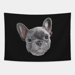 French Bulldog Puppy - Black Background Tapestry