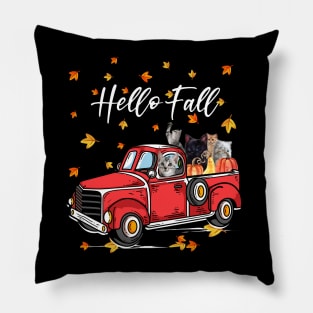 cat hello fall Pillow