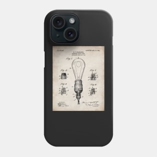 Light Bulb Patent - Industrial Design Architectural Decor Art - Antique Phone Case