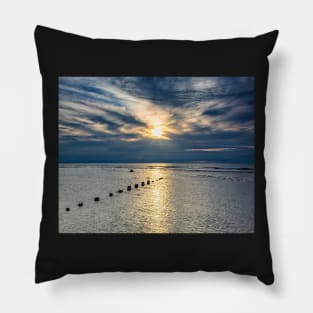 Barncaster Beach Sunset, Norfolk Pillow