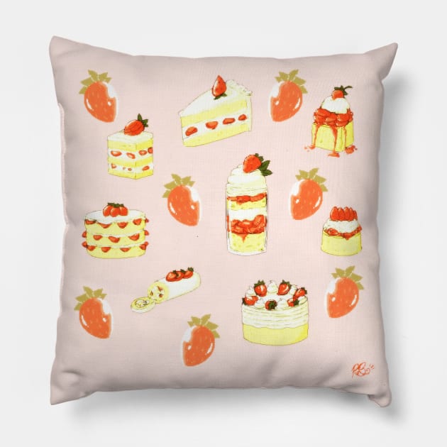 Strawberry Sweets Pillow by robinchan33