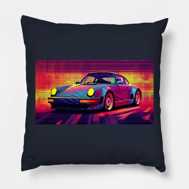 Porsche Pop Art Pillow by SteamboatJoe