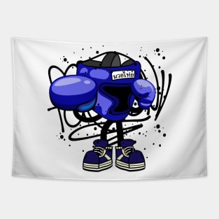 Muay Thai boxing Graffiti Street Art Tapestry