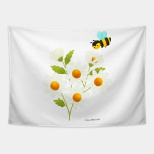 Daisies and Bee Tapestry