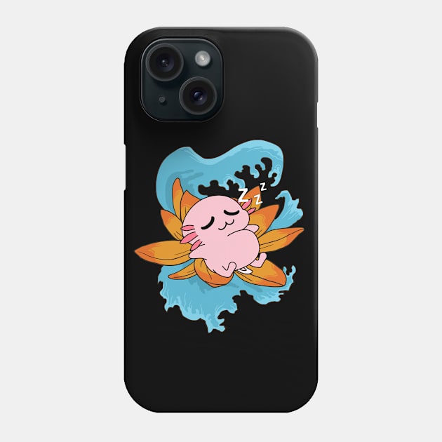 Anime Manga Axolotl Snaxolotl Kawaii Flower Axolotl Food Phone Case by alcoshirts