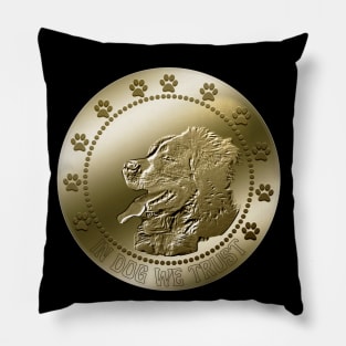 Bernese Mountain Dog Coin Digital Art Pillow