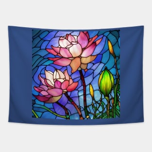 Stained Glass Lotus Flower Tapestry