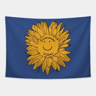 Summer Vibes Yellow Sunflower Tapestry