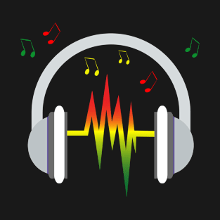 Headphones And Music Wave T-Shirt