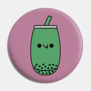 Cute Matcha Bubble Tea - Kawaii Boba Tea Pin