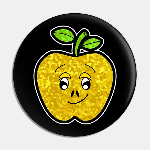 CUTE Food Fruit Lover  Golden Delicious Apple Pin by SartorisArt1