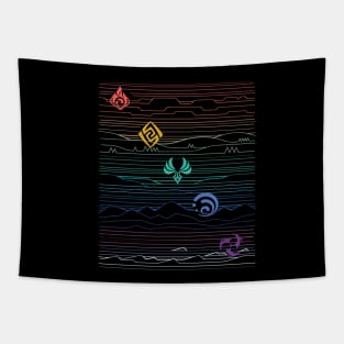 genshin impact vintage Tapestry