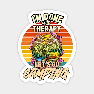 THERAPY AND CAMPING DESIGN VINTAGE CLASSIC RETRO COLORFUL PERFECT FOR  THERAPIST AND CAMPERS Magnet