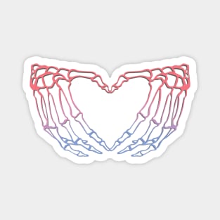 Bisexual Skeleton Heart Hands Magnet