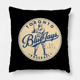 Vintage Toronto Blue Jays 3 by Buck Tee Originals Pillow