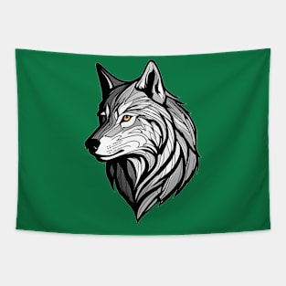 Wolf head line art Tapestry