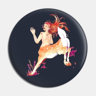 On the Move - Deer Centaur Lady - Fantasy Art Pin